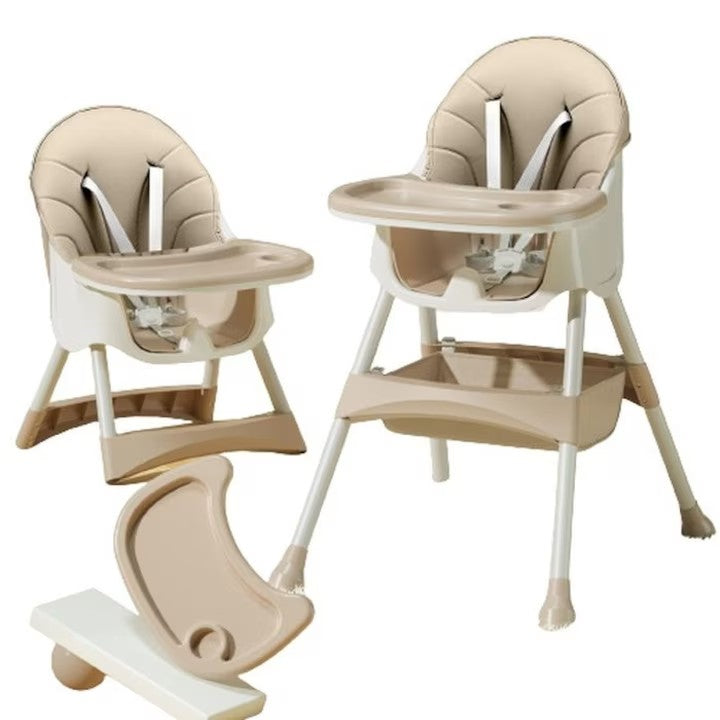 Scaun Multifuncțional 4 în 1– Design Modern și Portabil crem, Reglabil pe Înălțime și Înclinare, Ideal pentru Copii